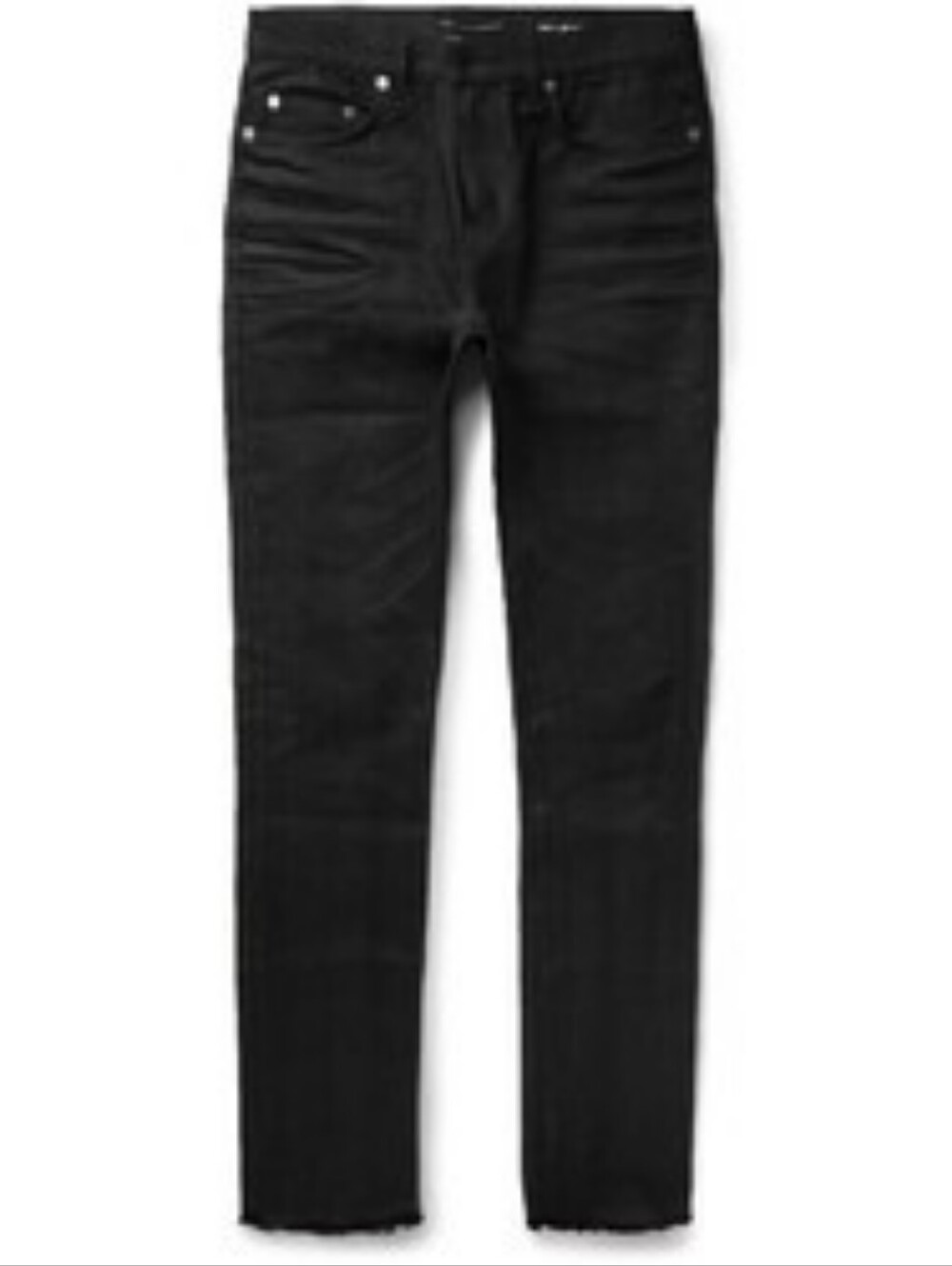 Saint Laurent Black Raw Hem Skinny Jeans